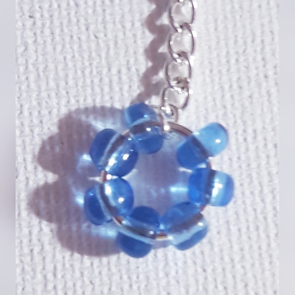 Blue Floatie Ring Dangling Handmade Jewelry NEW s9-10 - Picture 11 of 15